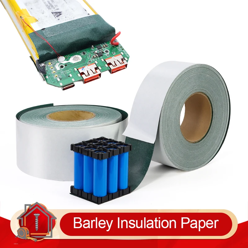 Width 25mm~500mm Insulation Gasket Barley Paper With Adhesive Glue 18650 21700 Li-ion Battery Pack Cell Electrode Insulated Pads