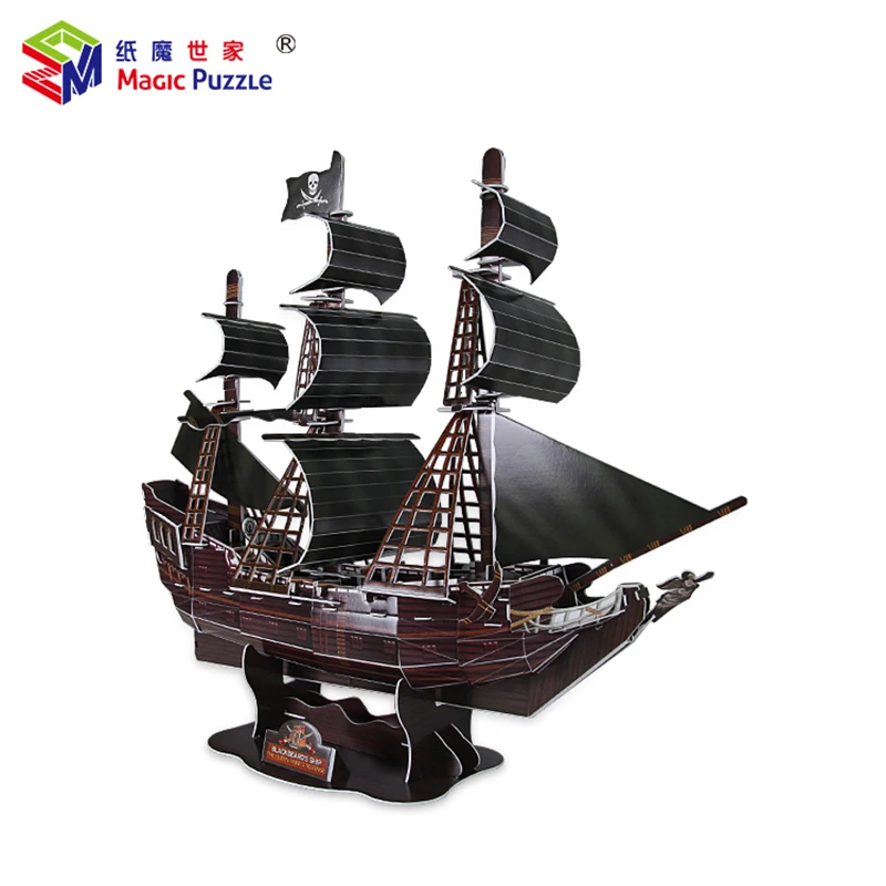 104pcs die schwarze Perle Piraten schiff 3d Papier Puzzle DIY Bau Boot Modell handgemachte Lernspiel zeug Geschenk für Kinder Kinder