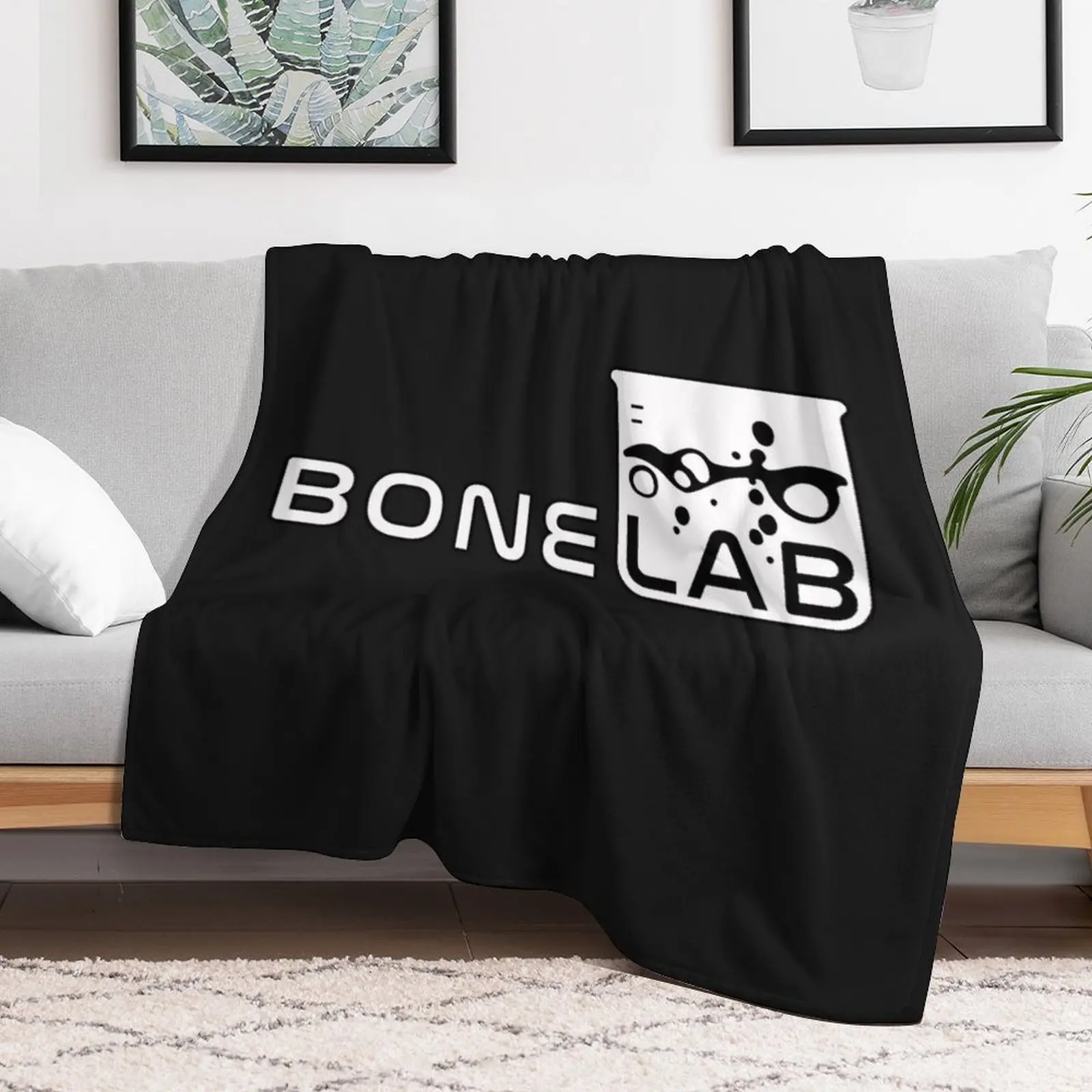 BONELAB with border BONELAB Throw Blanket Warm Plush Fuzzy Blanket for Living Room