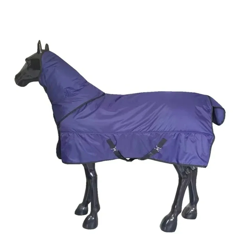 Quilted Waterproof Turnout Horse Rug With Detachable Neck Cover Warm Padding Ideal For Cold Outdoor Equine Daily Use