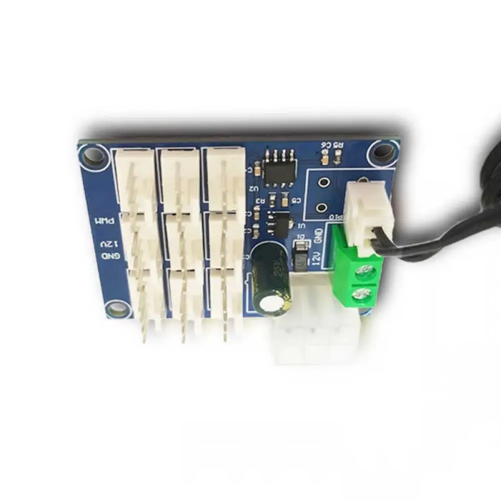 DC12V 9-Way PWM Speed Controller Board Multi-channel Speed Governor NTC Temperature Control Speed Moudle for PC CPU Cooler Fan