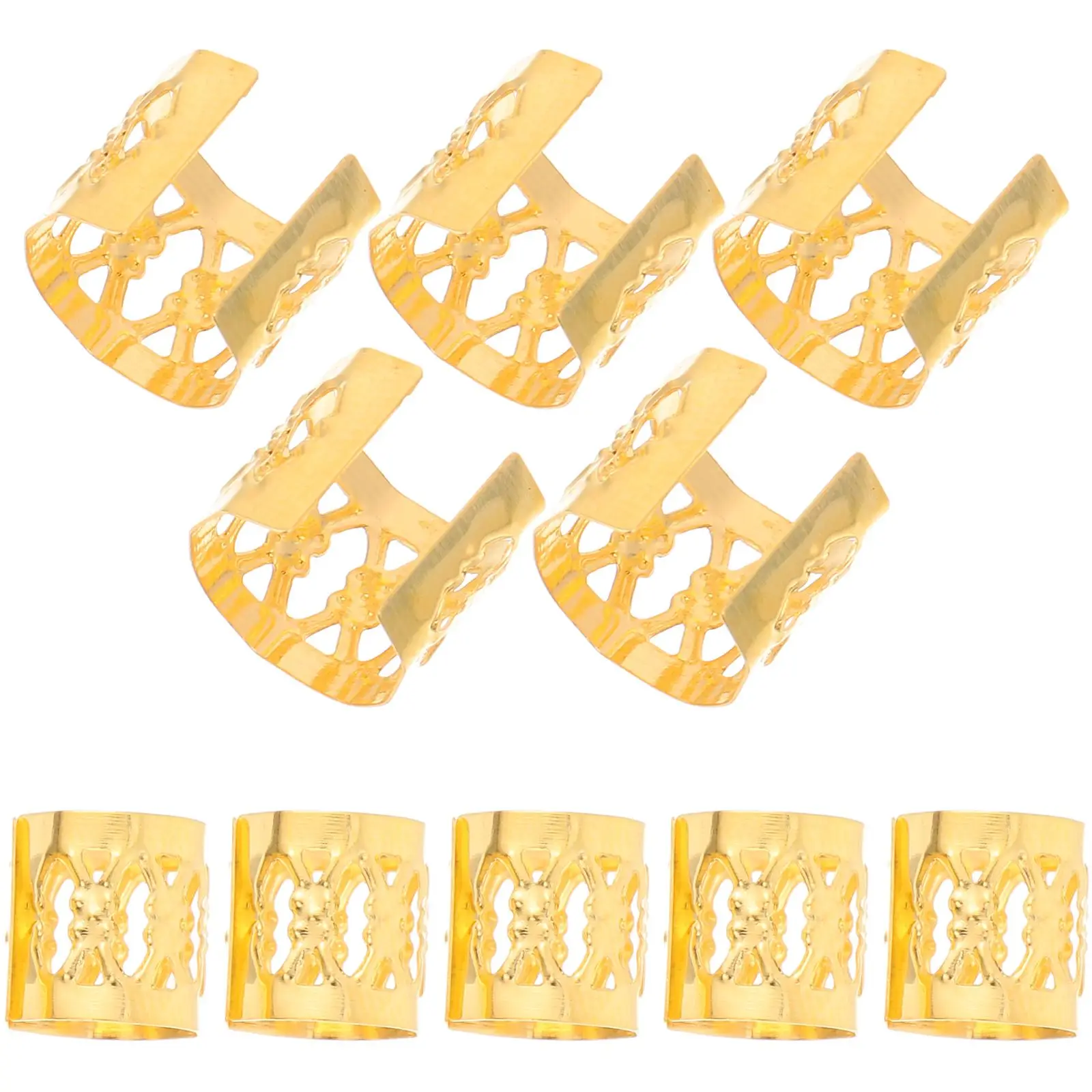 

300pcs Golden Dreadlock Jewelry Rings Decorative Buckle Women Accessories for Braids Dreadlock Beads Jewelry