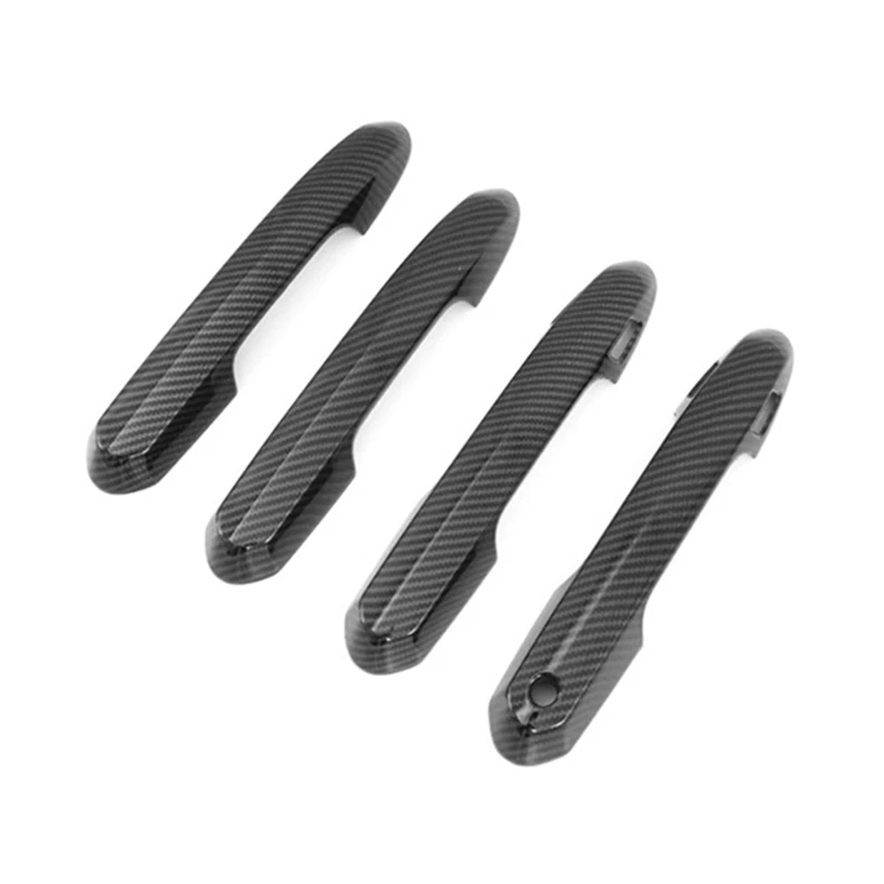 Door Handle Cover Trim With Smart Key Holes For Toyota Highlander L LE XLE XSE 2020-2023 Accessories Carbon Fiber