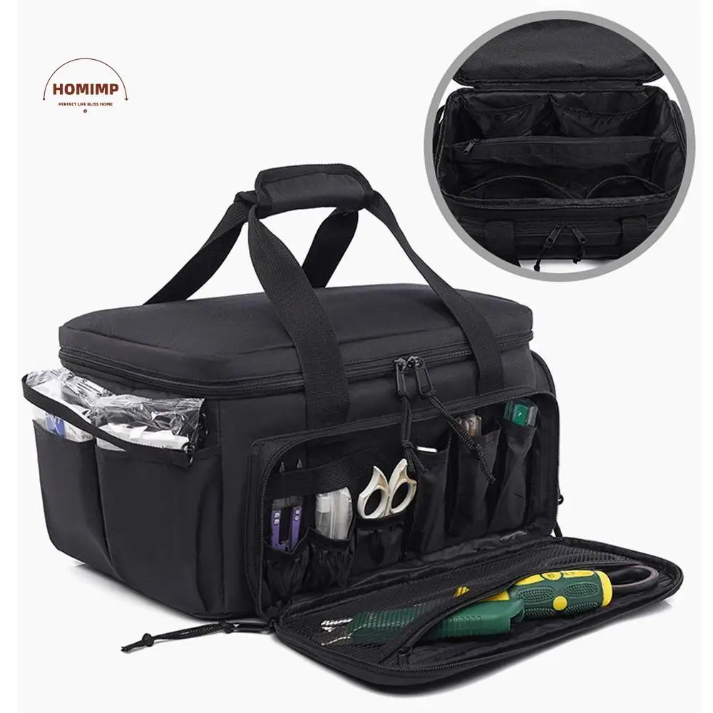 

Multipocket Electrician Tool Tote Bag Wear-Resistant Wide Mouth Tool Storage Bag Thick with Handle Garden Tool Handbag Gardening
