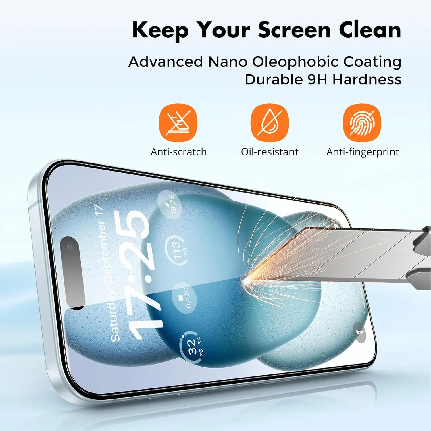 1-5PCS 9H Full Cover Tempered Glass For iPhone 15 13 12 11 Pro Max Protective Glass on iPhone XS Max XR 14 Plus Screen Protector