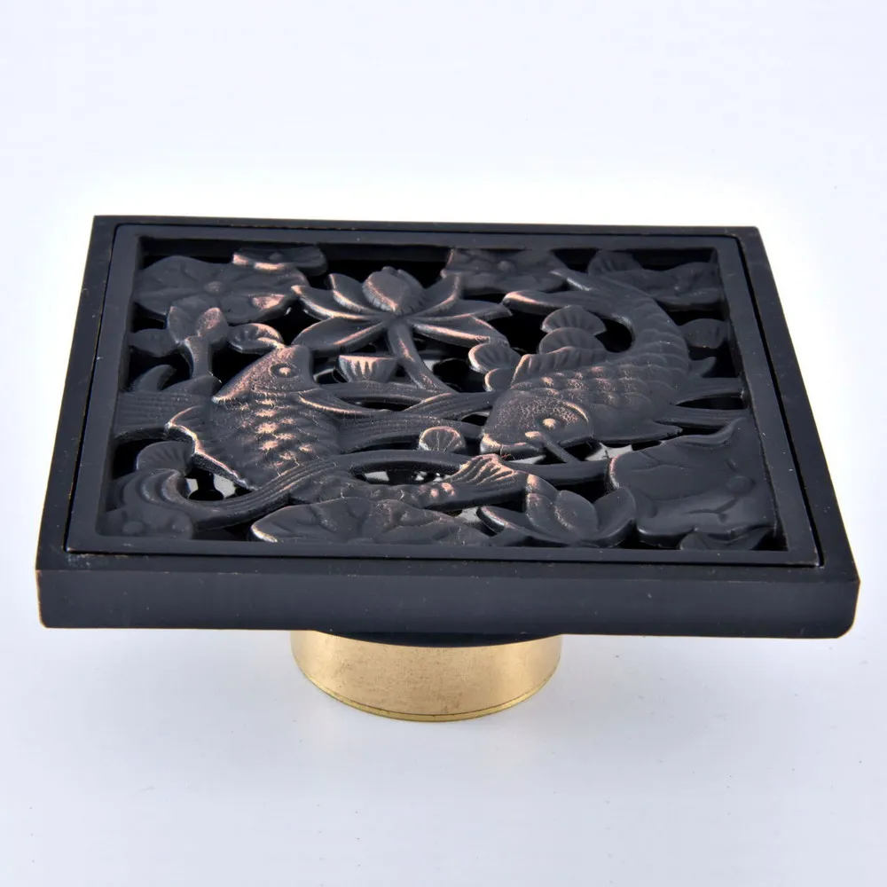 Black Oil Rubbed Brass Bathroom Floor Anti-odor and Insect-Proof Shower Drain Dhr088