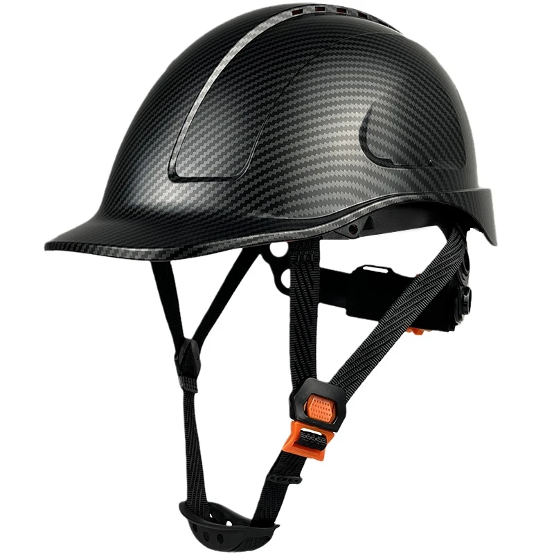Carbon Fiber Pattern Work Safety Helmet With Vents ABS Industrial Head Protection CE EN397 Construction Hard Hat