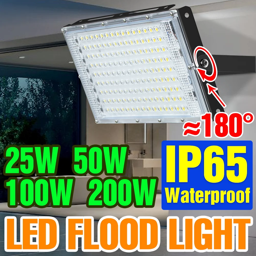 200W LED Floodlight Reflector Spotlight AC220V Outdoor Waterproof Street Lamp SMD2835 Garden Corridor Wall Light Cold/Warm White