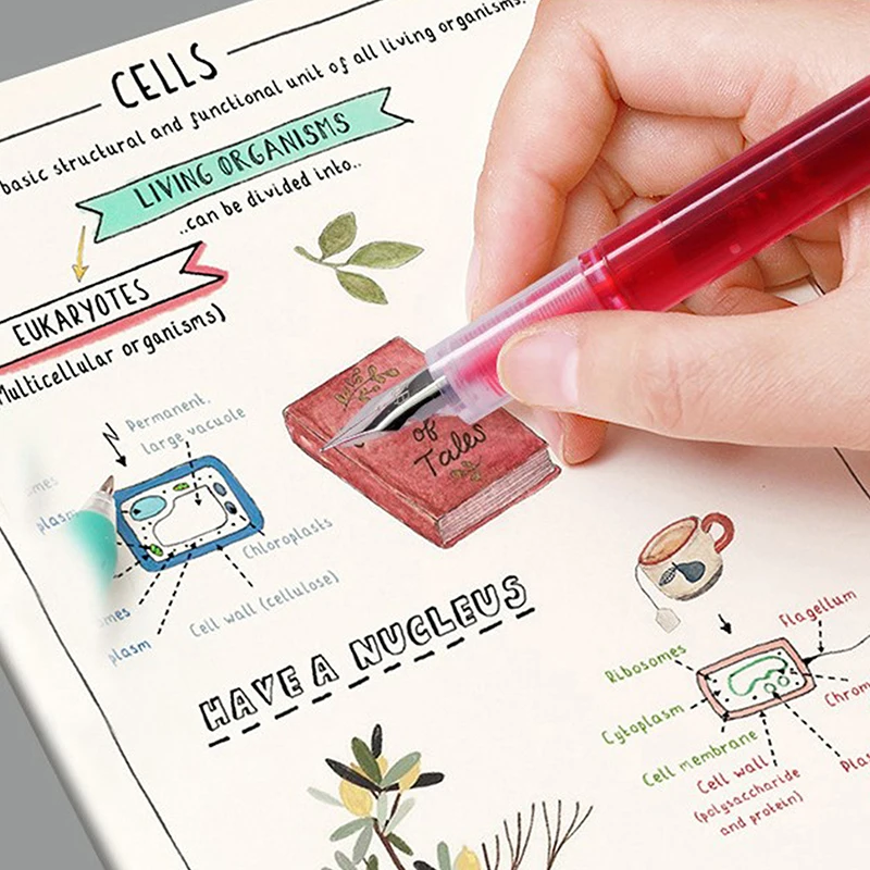 Grande Capacidade Piston Pen, Papelaria Cor Transparente, Material de Escritório, Moda Clássica, Alta Qualidade