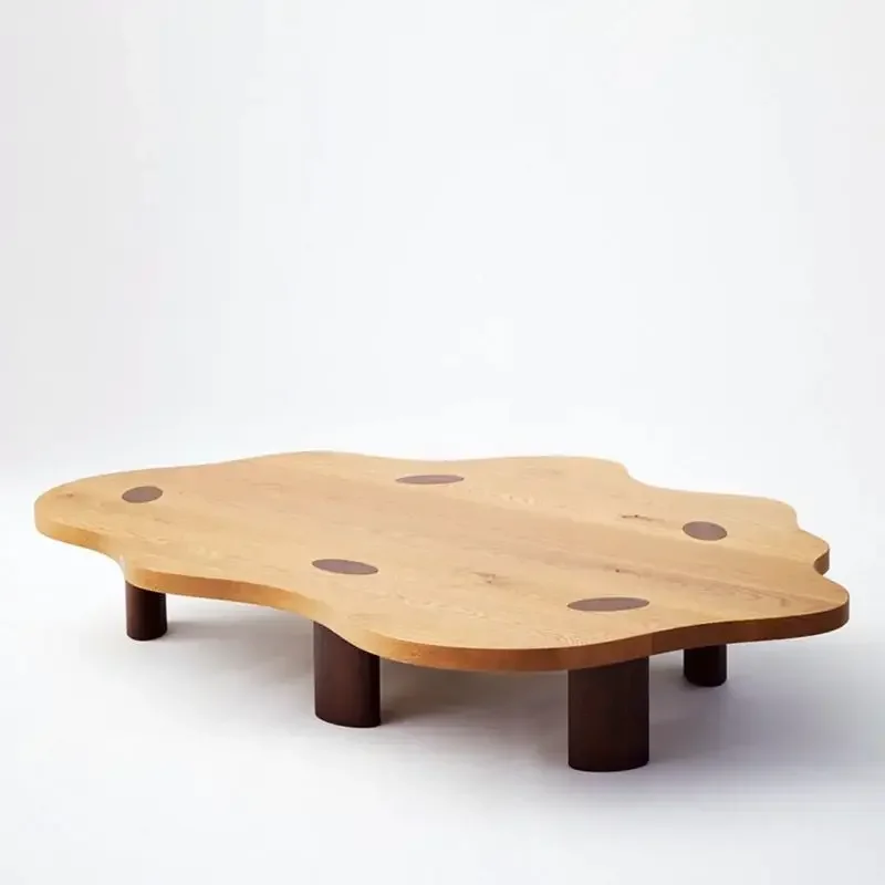 

Medieval retro creative living room cloud coffee table designer personality irregular special-shaped solid wood tea table fashio