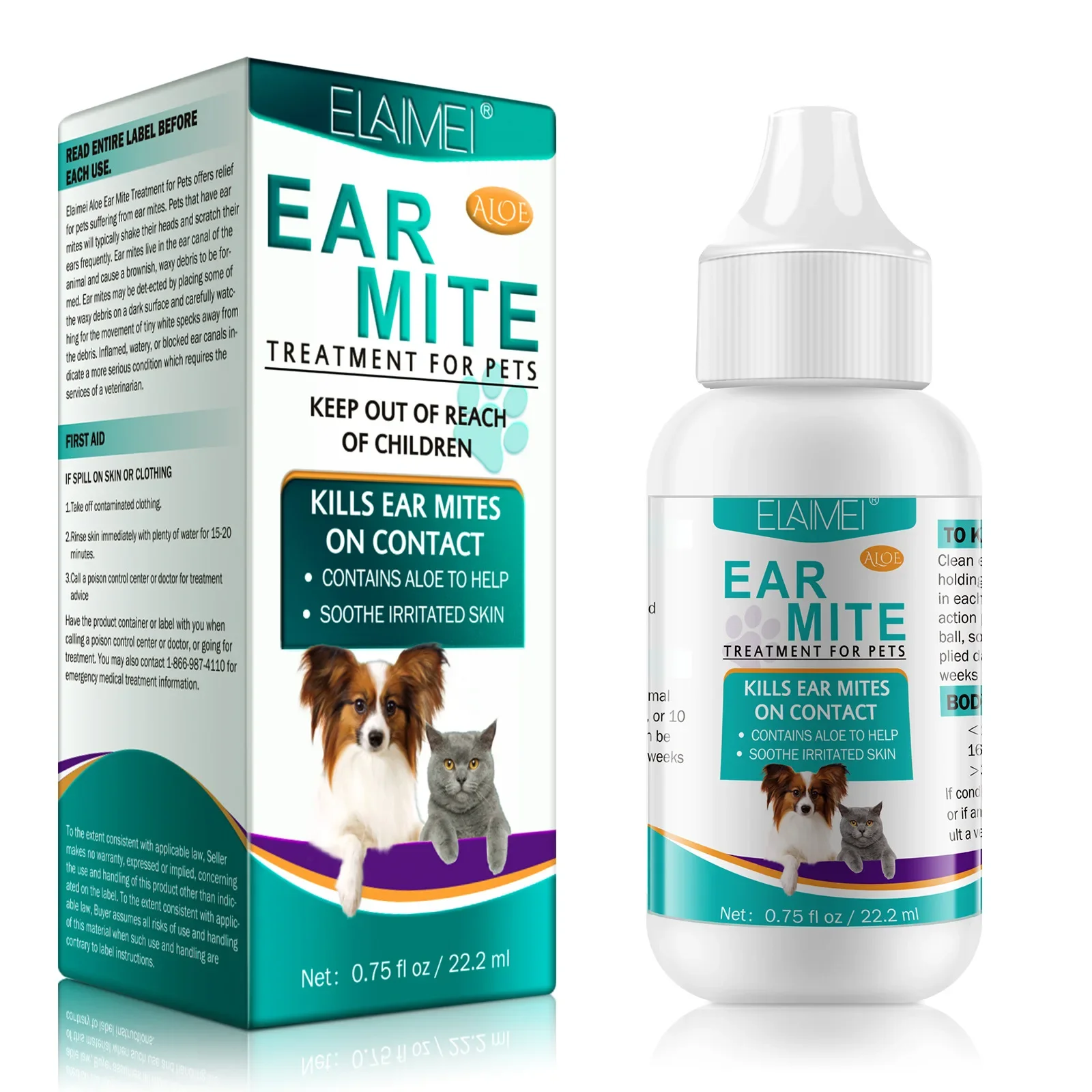 Dog Ear Cleaner Solution Pet Ear Drop Ear Cleaning Ear DropsInfection Control Yeast Mites Removes Ear Mites Scientific Formula