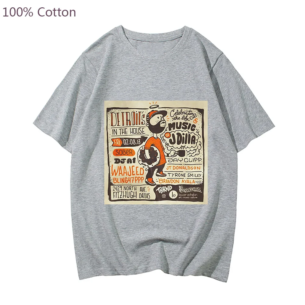 J Dilla Music Singer Oversized T Shirts MEN Hip Hop Vintage/retro T-shirts 100% Cotton Tshirts Handsome LOOSE Popular Characters