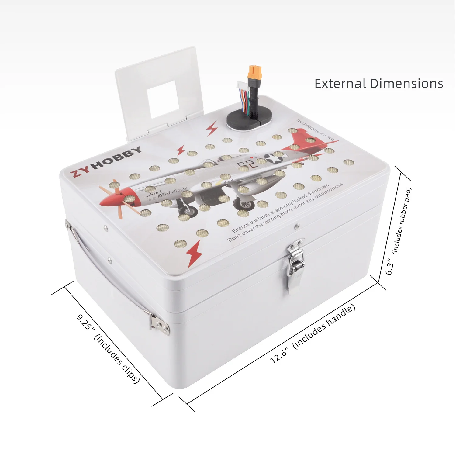 New ZY-BS-M Explosion Proof Charging Box RC Lipo Battery Safe Storage Case Dual Charging Ports With Carry Handle For RC Model