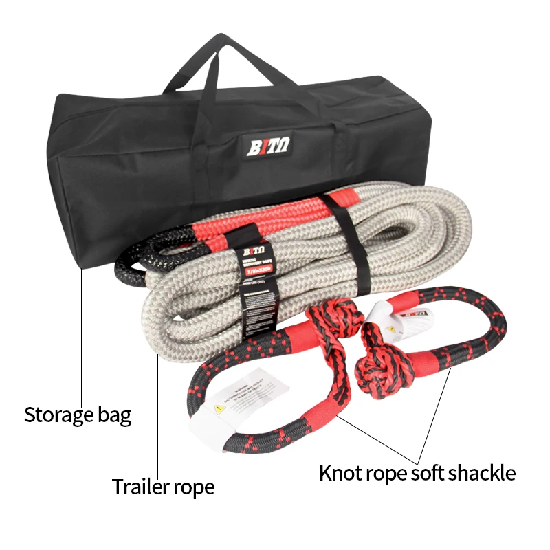 30mm*9m Synthetic Winch Rope kits Tow Car Knot rope 4x4 Accessories Off Road Trailer Strap Breaking Strength Max 33000LBS