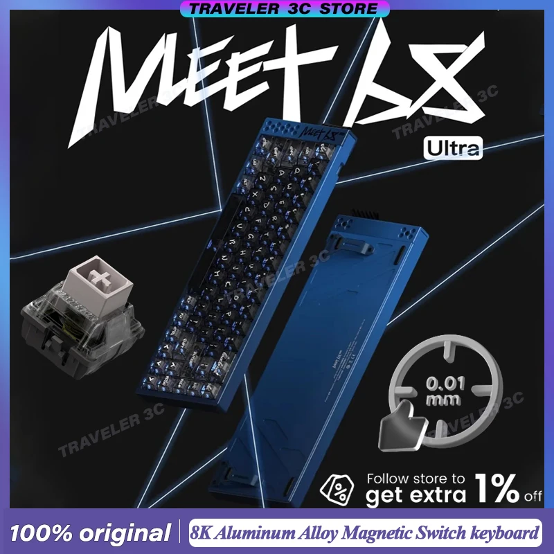 

Новая игровая клавиатура Mikit Meet68 Ultra Hall Effect с алюминиевым корпусом с ЧПУ DKS SOCD MT TGL RGB RT 0,01 мм с возможностью горячей замены 8 кГц