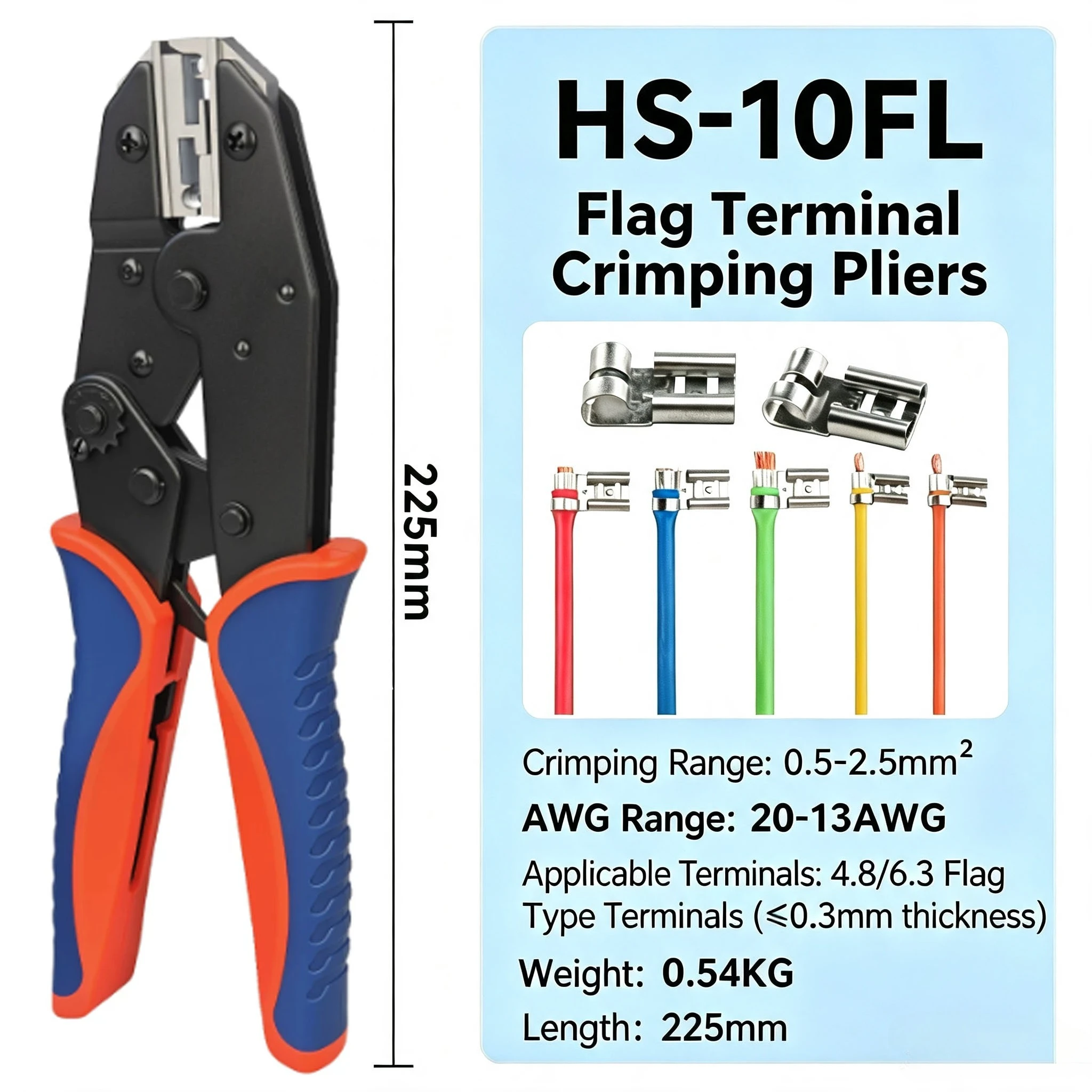 Crimping Plier For 4.8/6.3 Flag Claw Terminals Large Claw Insert Terminals Special Cold Press Pliers For Bare Spade AC Compres