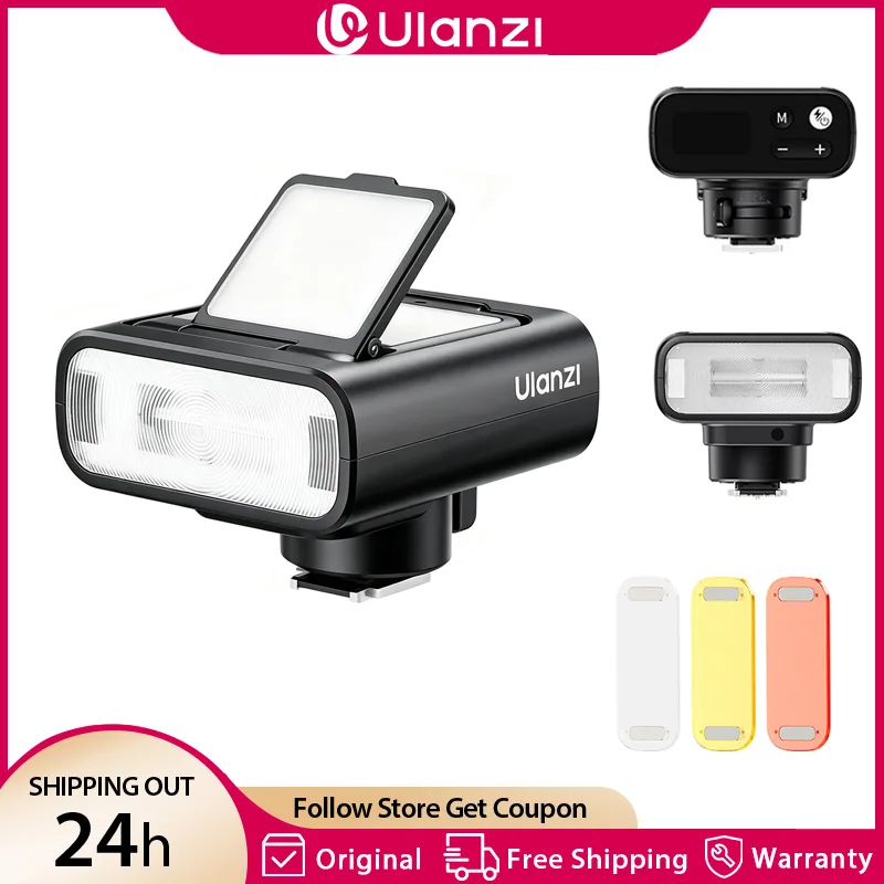 Ulanzi FT16 TTL Camera Flash LED Light with 90° Adjustable Flip Light for Sony ZVE10 A6400 A7M3 A7MIV Speedlite Flash 2500-6500K