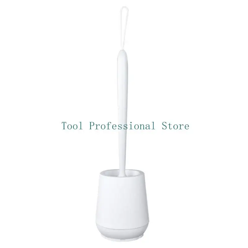

57QF Elegant Toilet Brush and Holder Silicone Bristles Bathroom Cleaning Bowl Bruch