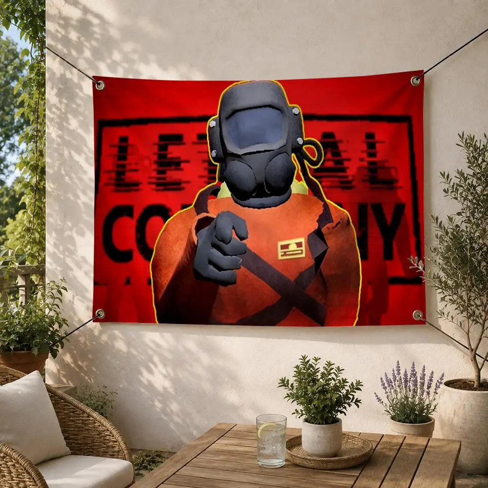 Game-Lethal Company Horror CoOp Flags Decorative Flag Banner for Outdoor Garden Yard Camping Party Home Wall Hanging Decor