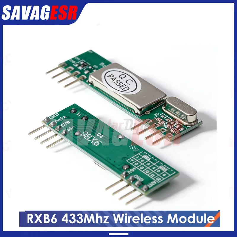 1-20PCS RXB6 433MHz Superheterodyne RF Receiver Module DC 3.3-5.5V, High Sensitivity Wireless for Remote Control DIY