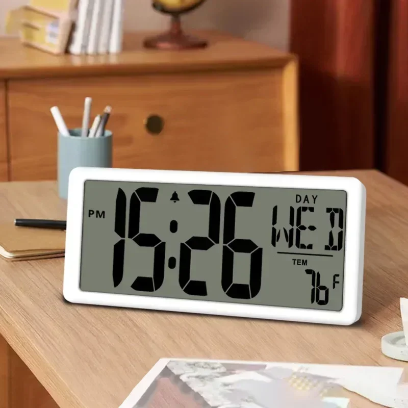 Nordic Simple Digital Alarm Clock with Battery Powered Electronic Bedside Clock Wall Mounted for Home Office Desk Accessories