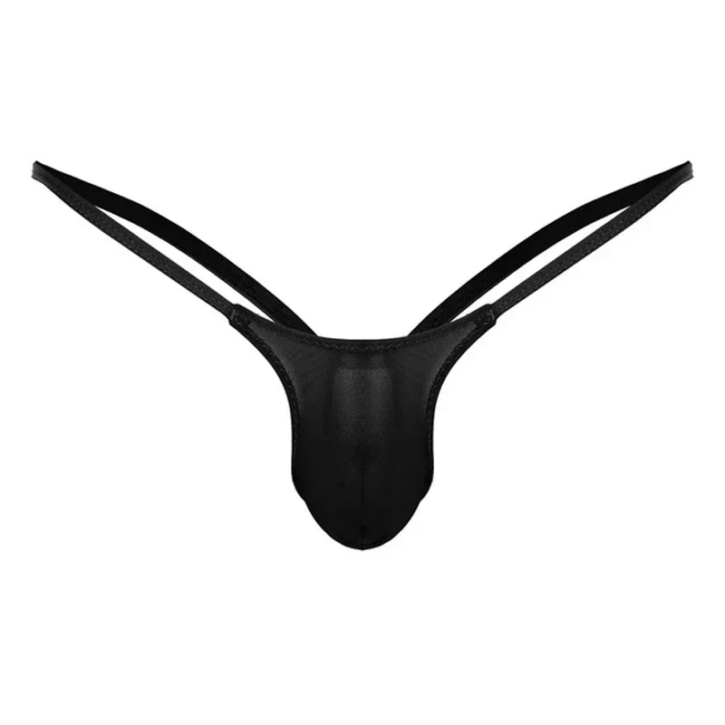 1pc Men\'s Fashion Solid Color Sexy G-strings Low-rise Pouch T-back Thongs Underwear Soft Bikini Briefs Man Panties Lingerie