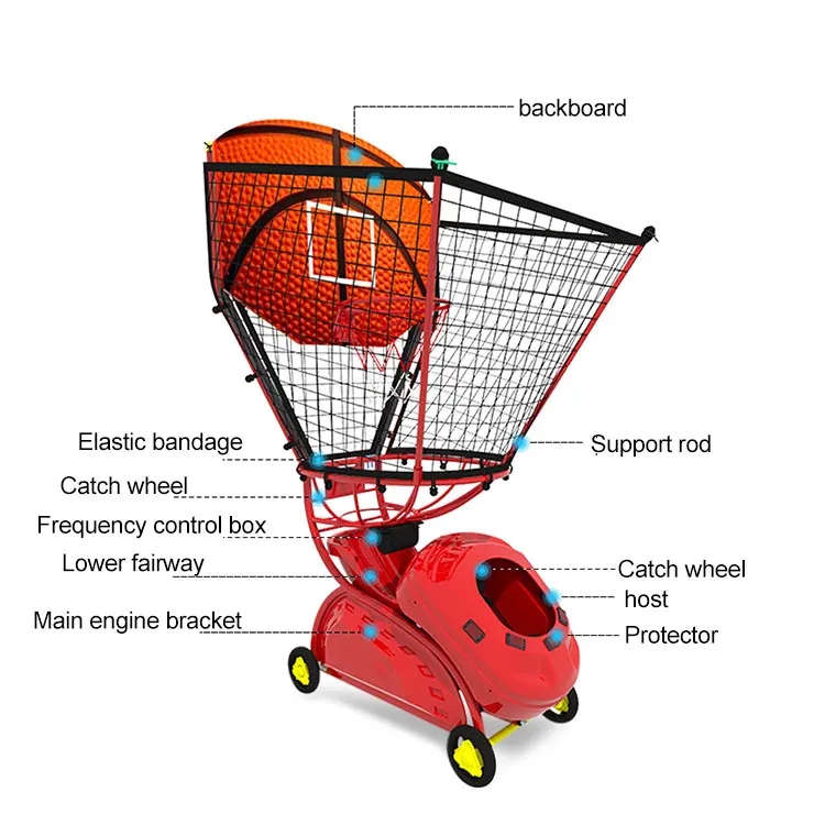 Basketball Shooting Machine Trainer Automatic Serving Machine Indoor Dribbling and Passing Equipment Frame