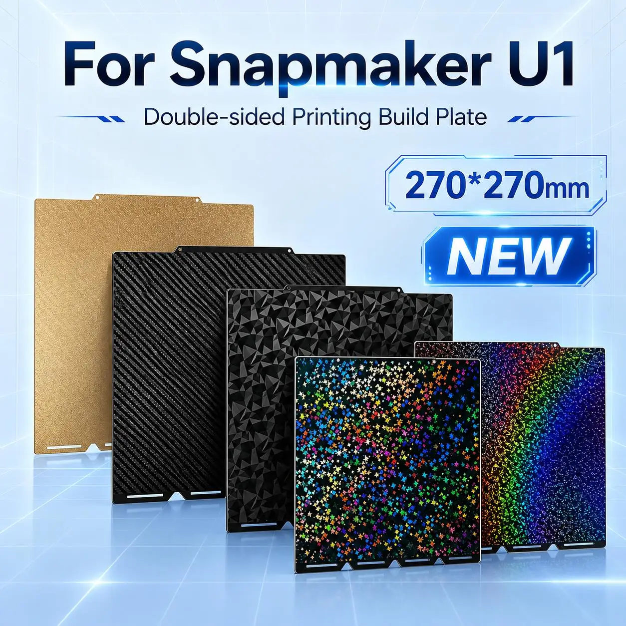 Cold Build Plate For Snapmaker U1 3D Printer 270x270MM Build Plate Double-Sided Low Temperature Print Removable Surface Platform