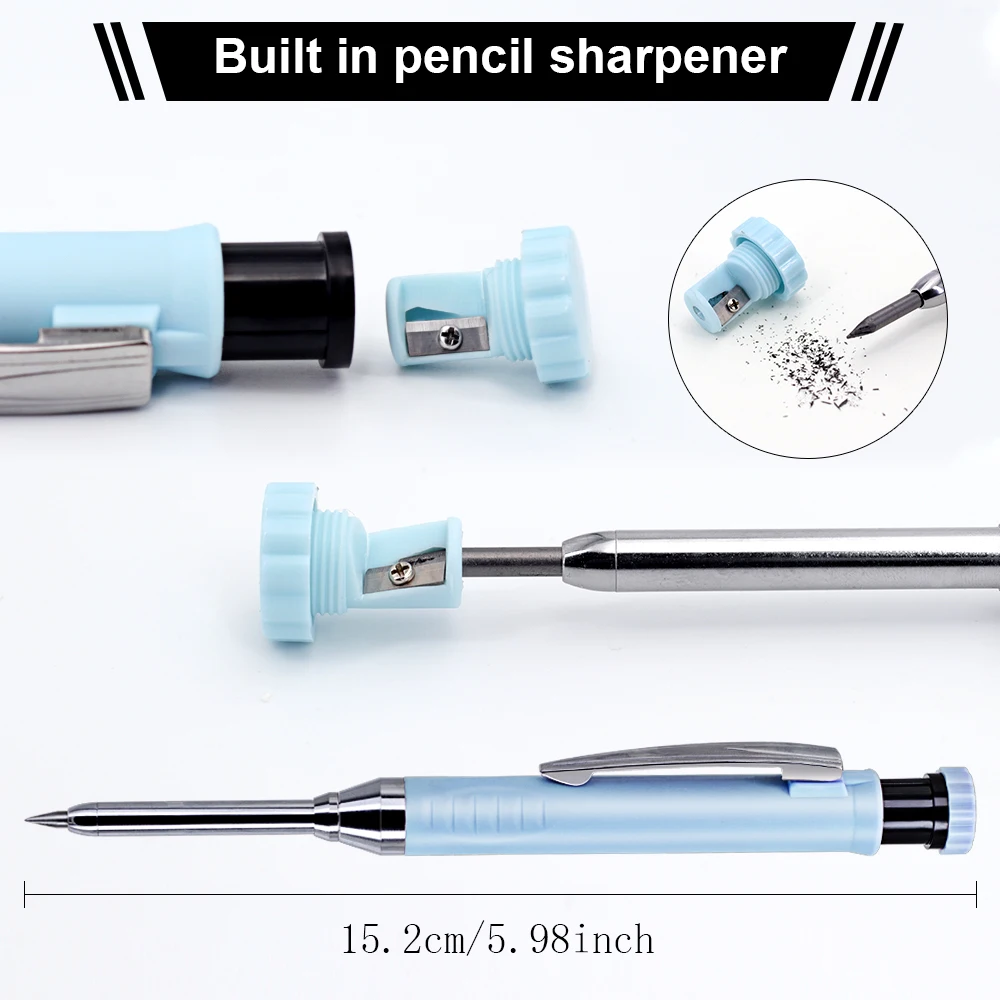 New Creative 2.8mm Deep Hole Woodworking Pencil Set, Carpenter Marker Pencil for Engineering Architect Drawing Scribing Tool