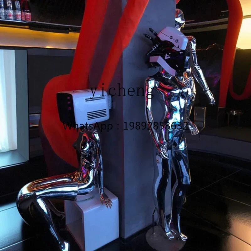 W8-  Mechanical Ji Sculpture Muse Large Sci-Tech Figure Ornament Trend Decoration