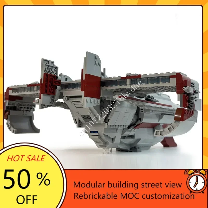 1311PCS Polan 717Transport Space War Military MOC SpaceShip Battle Model Custom Puzzles Architecture DIY Assembly Model Toy Gift