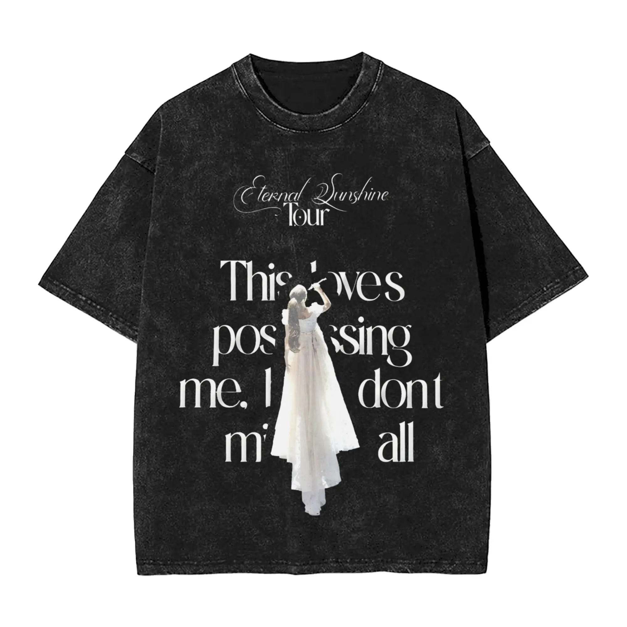 Summer The Eternal Sunshine Tour arianas grandes Washed Shirt Merch Harajuku T-Shirts  for Men Women Tees
