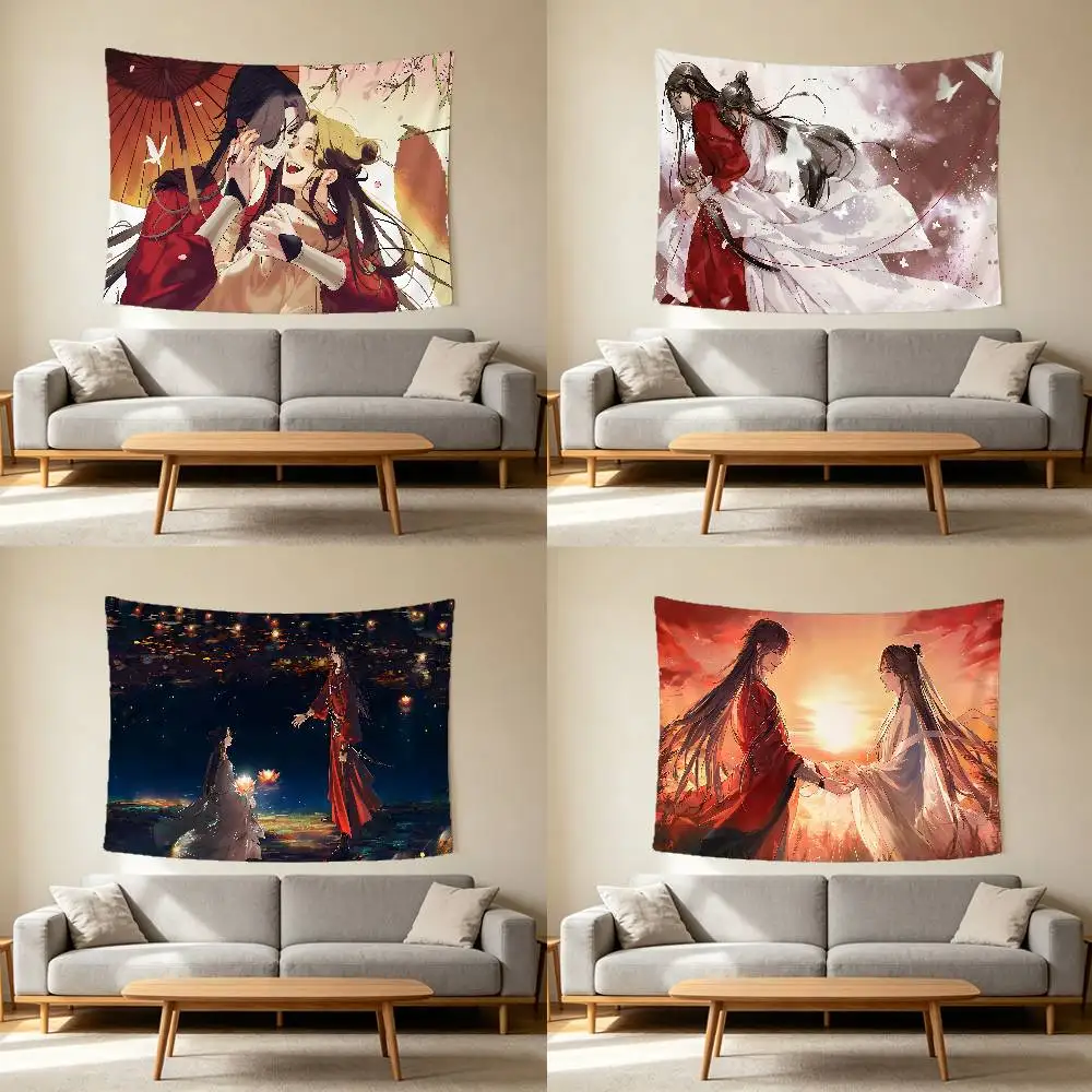 H-Heaven O-Official-s Blessing Wall Hanging Tapestry Wall Hanging Psychedelic Hippie Tapestry Bedroom Decoration
