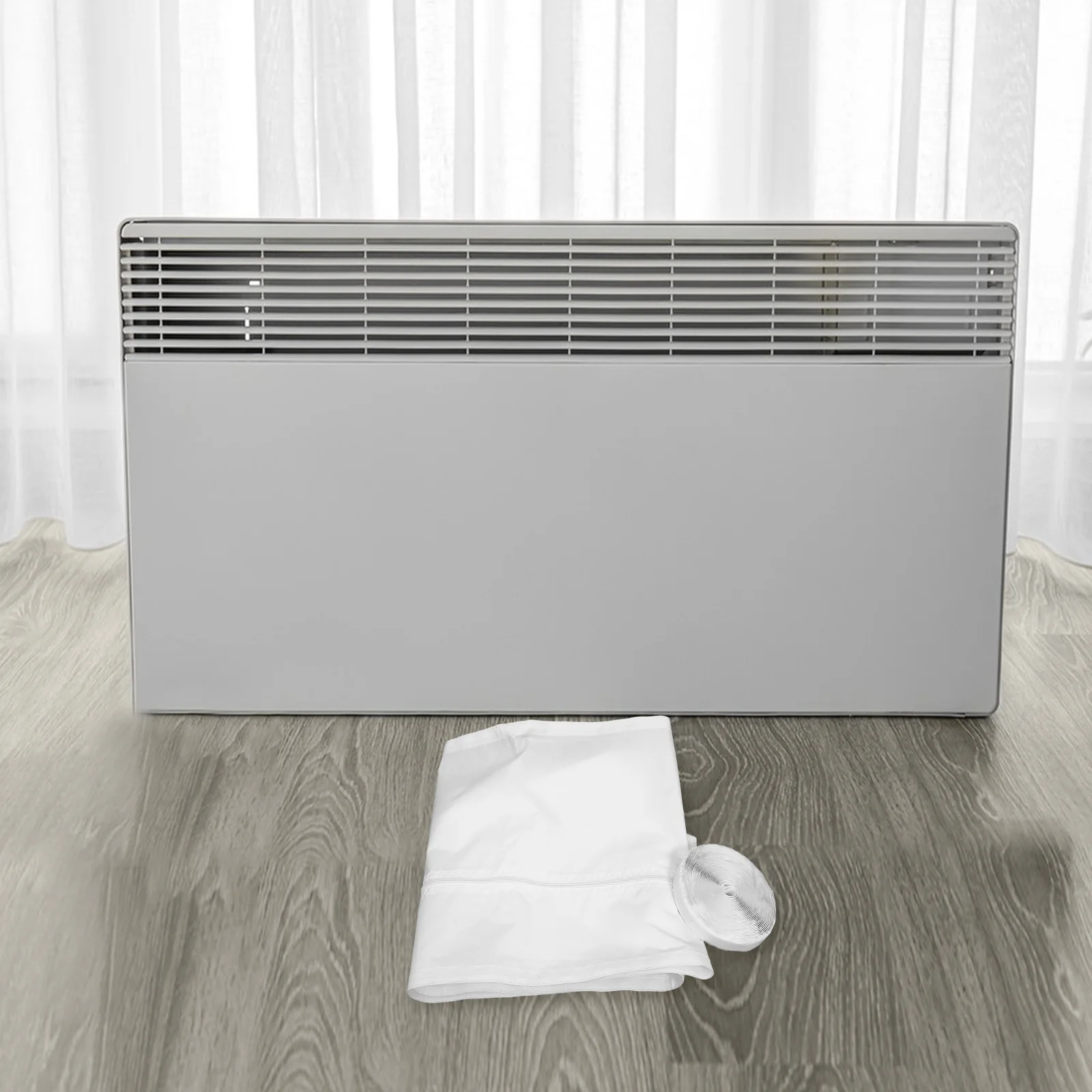 

Air Conditioner Window Sealing Cloth Waterproof Windproof Adjustable Drawstring for Easy Installation Comfortable Airflow