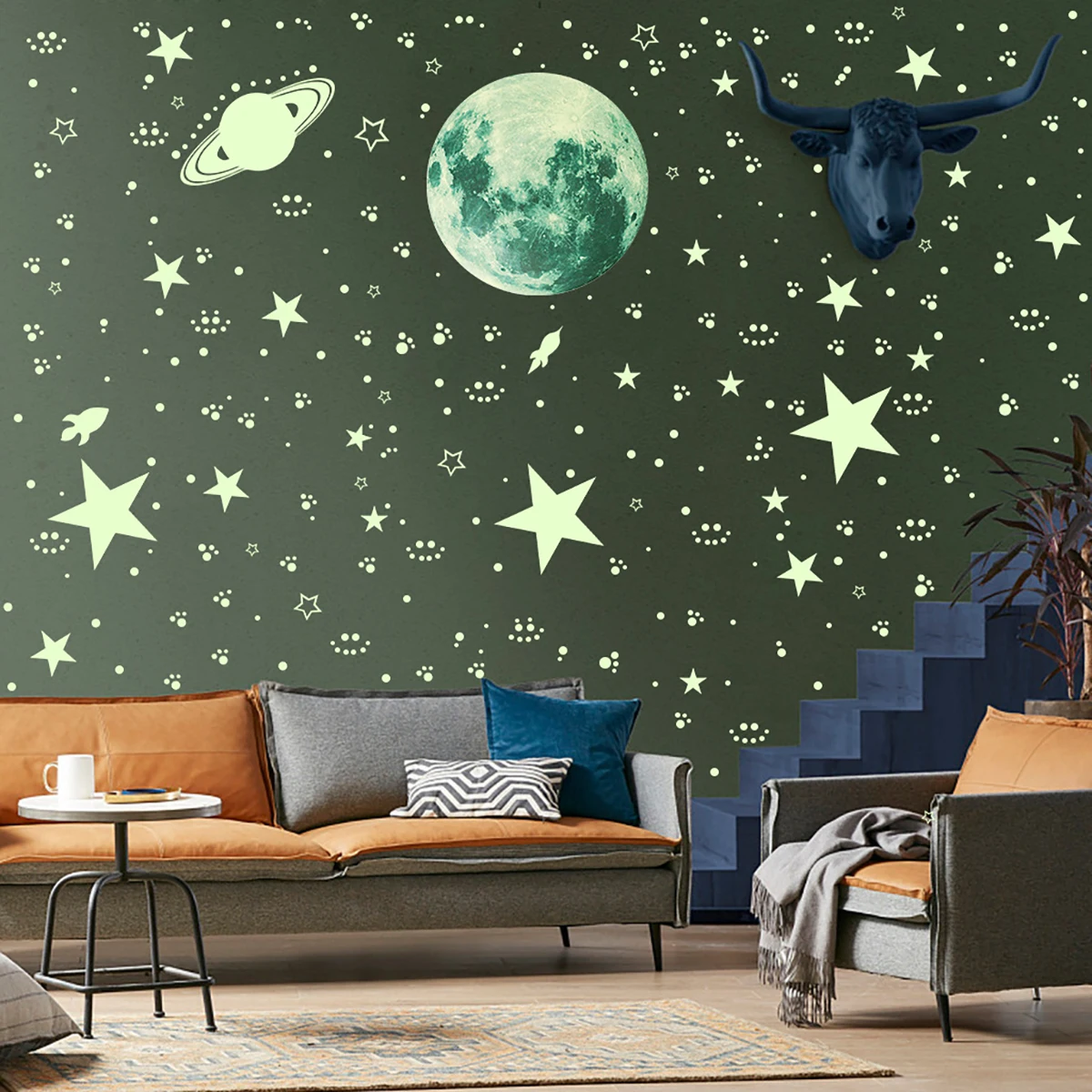 1/5 sets Luminous Moon Stars Wall Stickers for Kids Home Decoration Wall Decals Glow in the Dark Bedroom Ceiling Decor