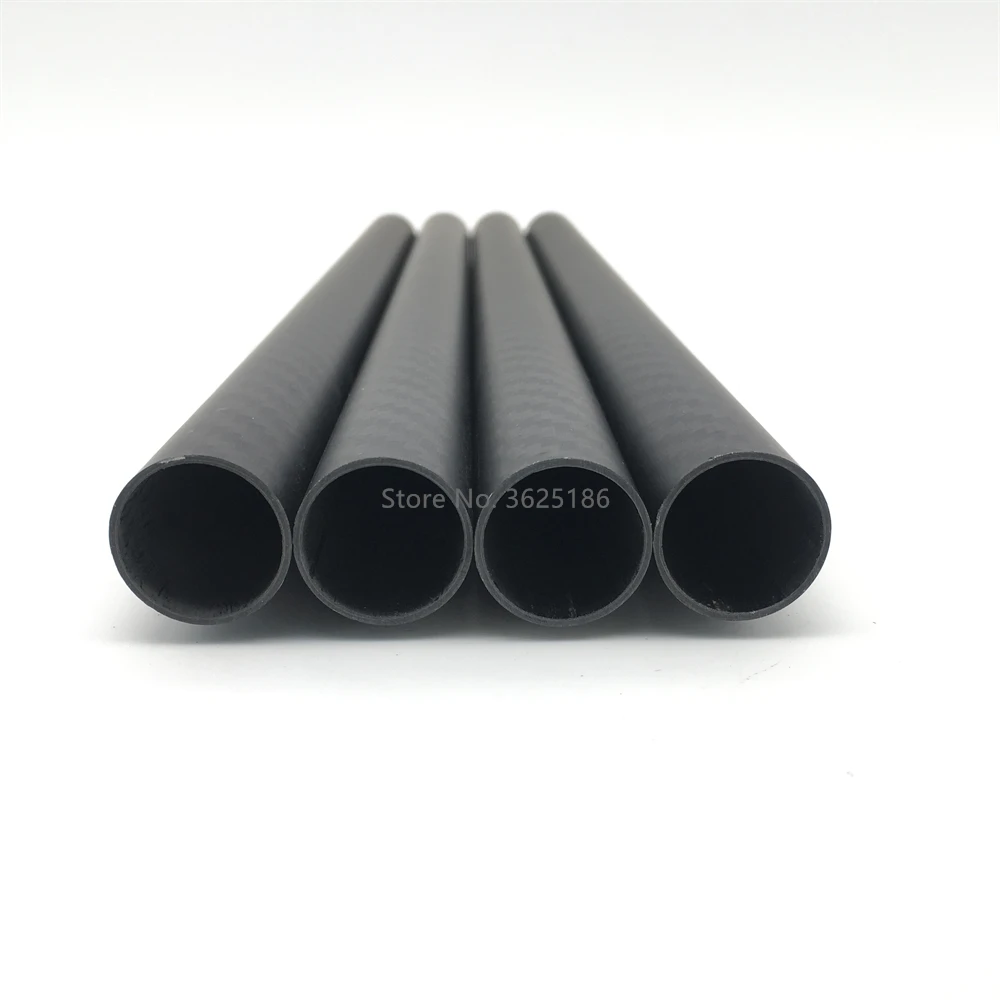 2pcs Length 500mm  18mm 20mm 25mmcarbon fiber tube high composite hardness material 3K Twill matte for plant protection aircraft