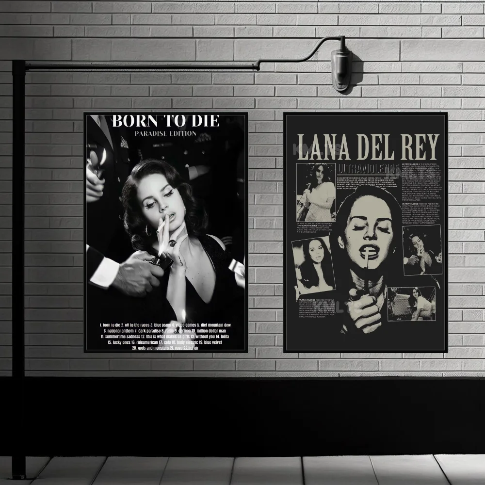 Singer L-Lana Del Ray Poster Sticky Wall Art Printing Waterproof Home Living Bed Room Bar Aesthetic Decor