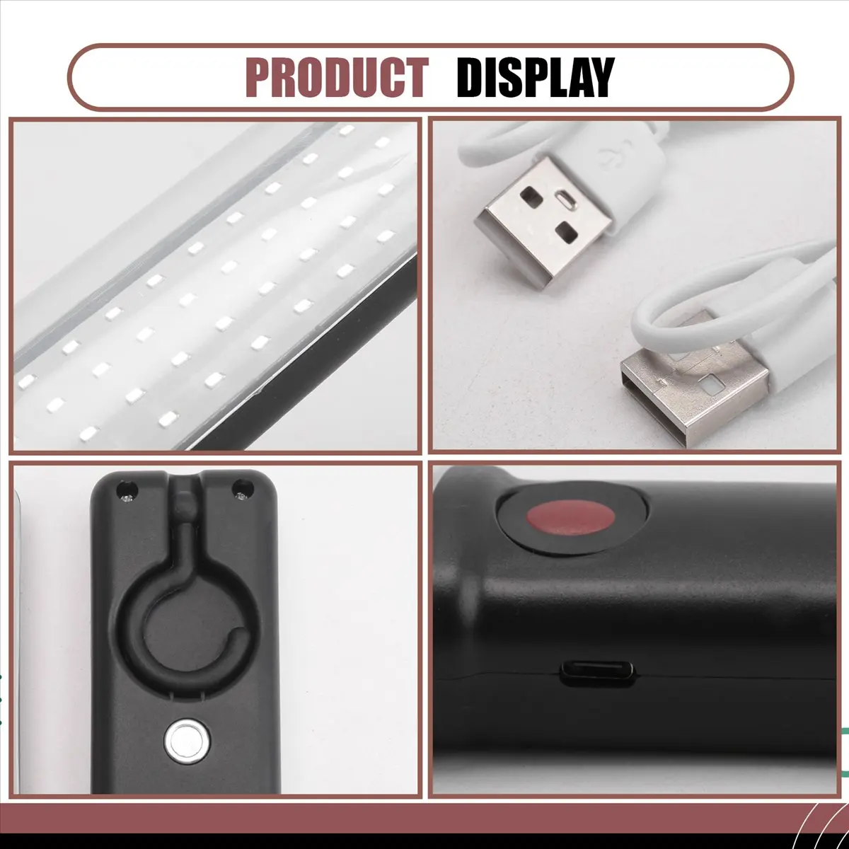 

(AIMA) Мощный светодиодный рабочий фонарь с магнитом, USB-перезаряжаемый, COB-фонарь для экстренных ситуаций, ручной светильник для автомобиля и гаража