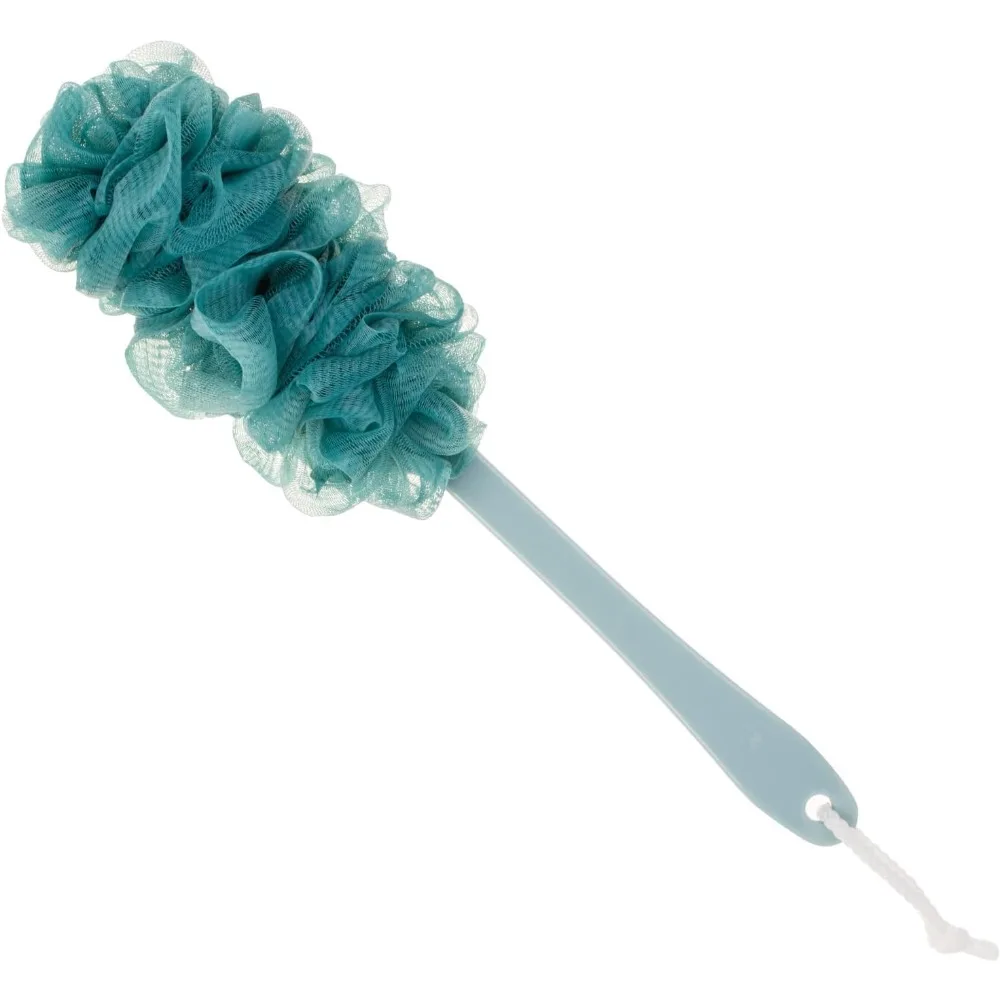 Sikat Punggung untuk Mandi, Sikat Mandi dengan Gagang Panjang Anti-Selip, Pembersih Punggung dari Jaring Nilon Lembut, Loofah untuk Mandi