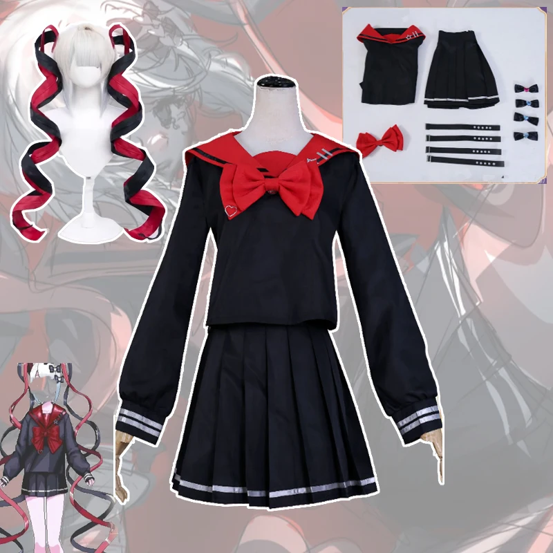 Carnival Anime Magical Girl KAngel Black JK Cosplay Costume Sailor Lolita Dress Jirai Kei Halloween Disguise Role Play Uniform