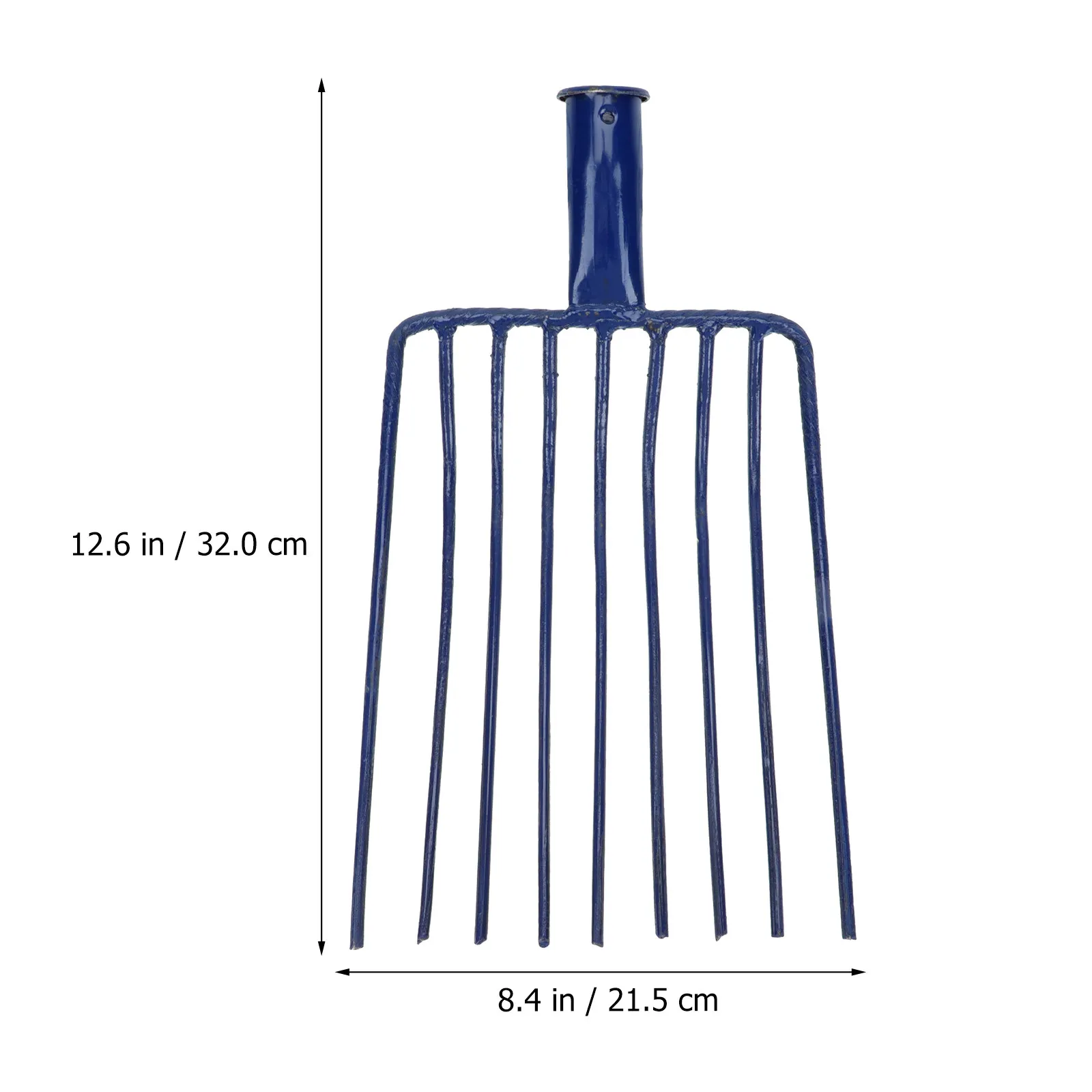 1Pcs Compact Nine-Tooth Steel Rake Fork for Garden Bbq Fireplace Coal Stone Mulch Gravel Soil Spreading Scooping Tool