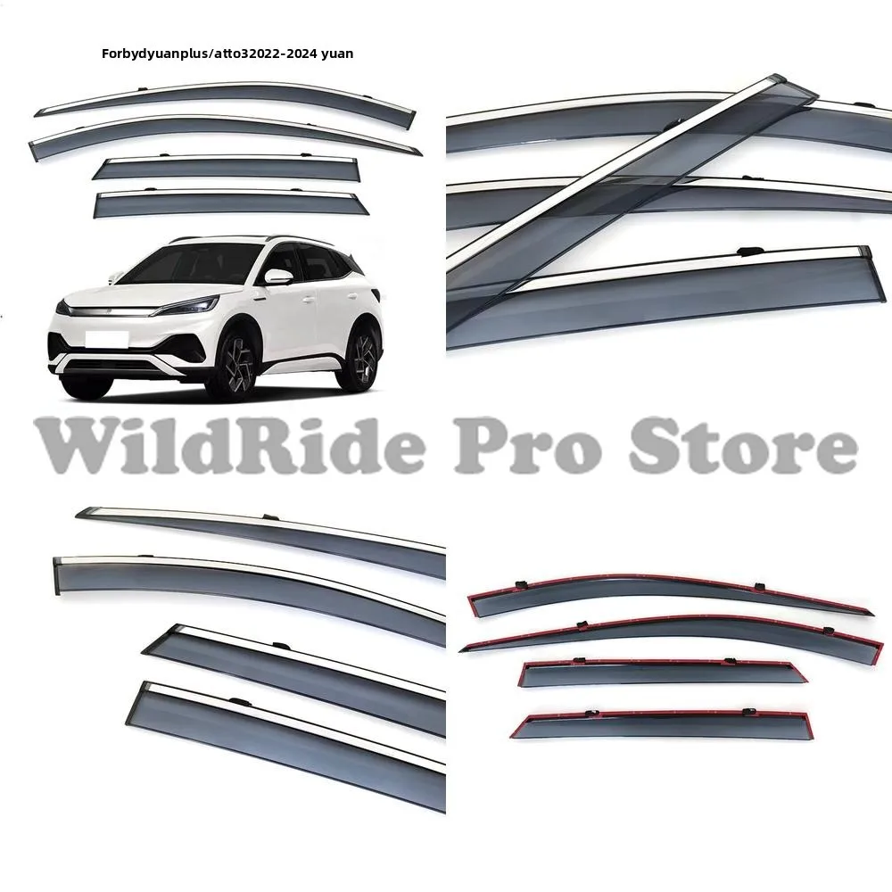 

1 комплект, специальный дефлектор от дождя BYD Yuan Plus 2022-2024 года, утолщенный оконный козырек от дождя для YUAN Plus ATTO 3