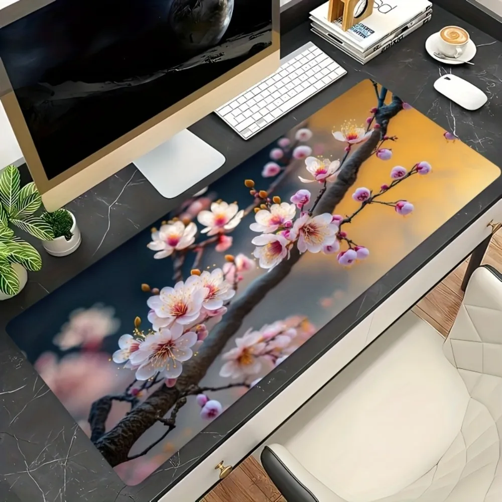 Plum anti-slip game desk mat, suitable for computer mouse pads, thick base with anti-slip backing, workstation protection pad