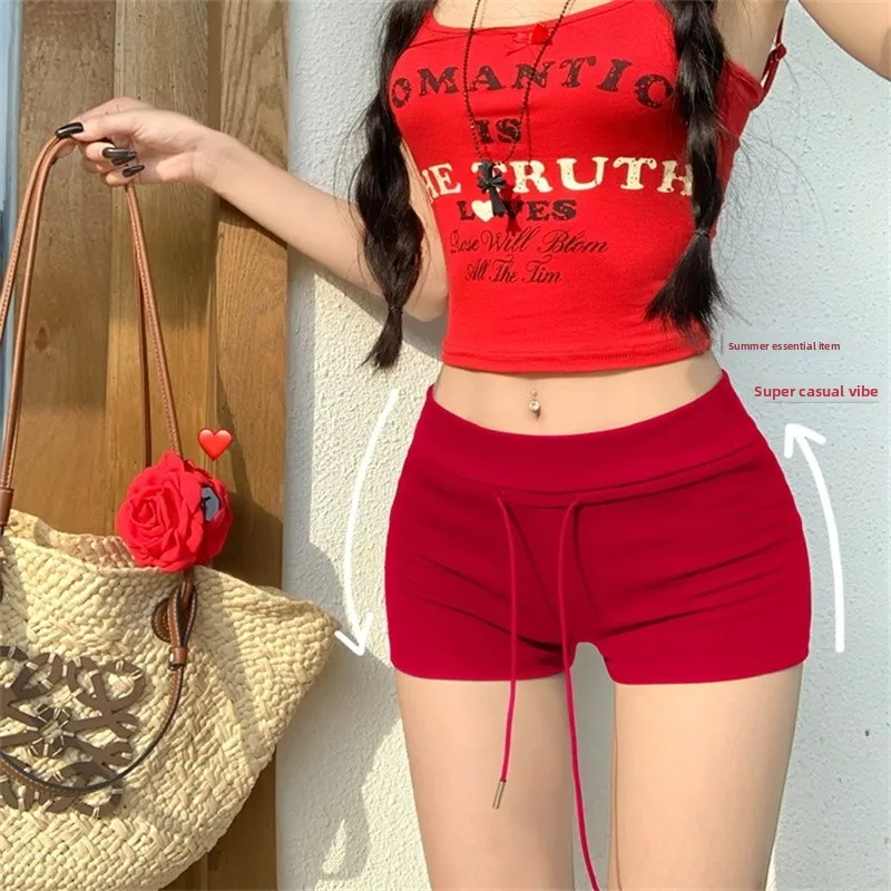 Summer Low Waist Slim Fit Casual Shorts Women's  Size Thin Sexy Butt Covering Base Layer Outerwear Pants Hot Sale