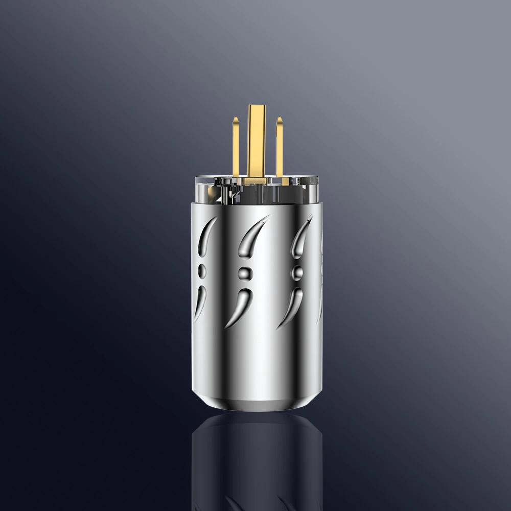 Viborg VM502G Aluminium Alloy Pure Copper Gold Plated US AC Power Plug HIFI US Mains AC Copper Gold Plated male Power Plug