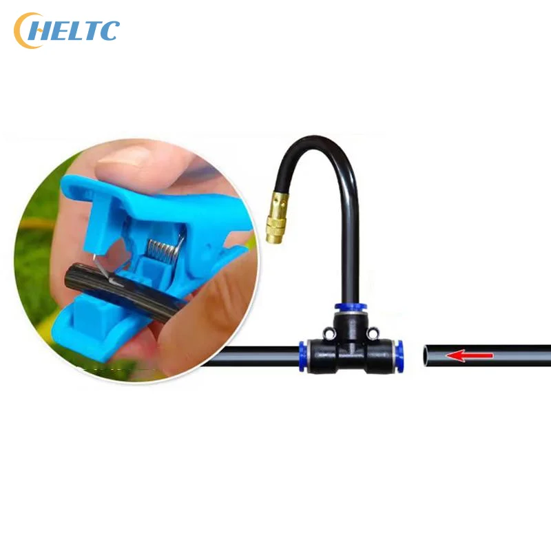 5Pcs 20/30CM 360° Bend Brass Misting Nozzles 8MM Quick Connect Garden Irrigation Auto Watering Adjustable Atomizer Sprayer