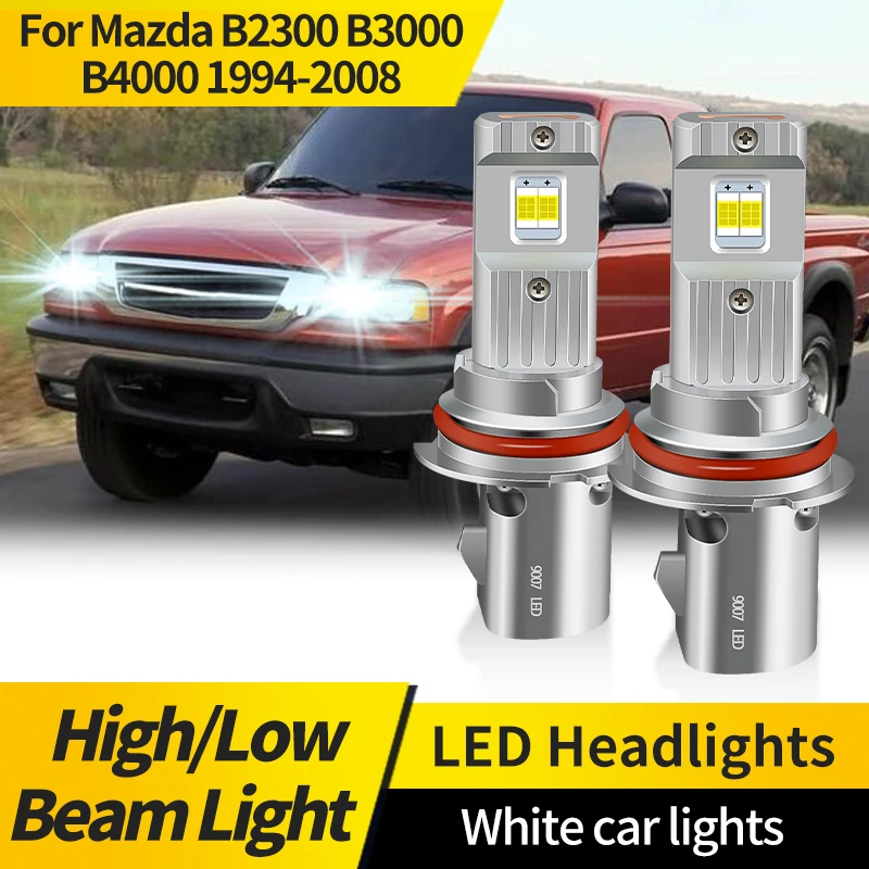 

2PCS LED CSP Chips Auto Bulb For Mazda B2300 B3000 B4000 1994-2008 9007 HB5 LED Bulb Headlight 44W 30000LM 1:1 Size Head Lamp