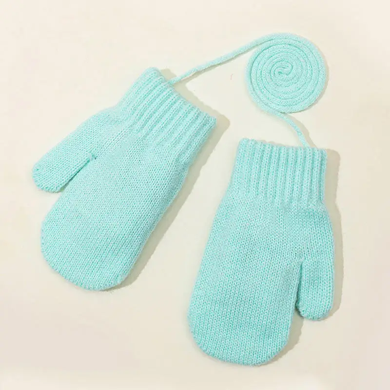 Nieuwe 1-4Y Kinderhandschoenen Winter Baby Pluche Koraal Handschoenen Peuter Volledige Vingers Leuke Wanten Warme Winddichte Handschoen Voor Jongens Meisjes
