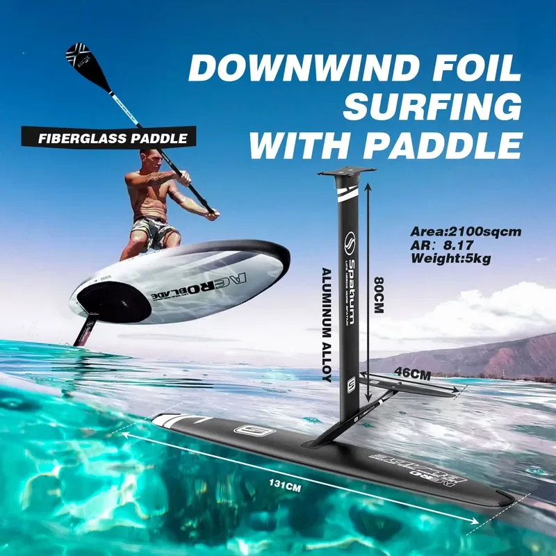 2026 New, High Quality Spatium Factory Vertical Foil Downwind Paddle Board Inflatable Hydrofoil SUP for Advanced Downwind