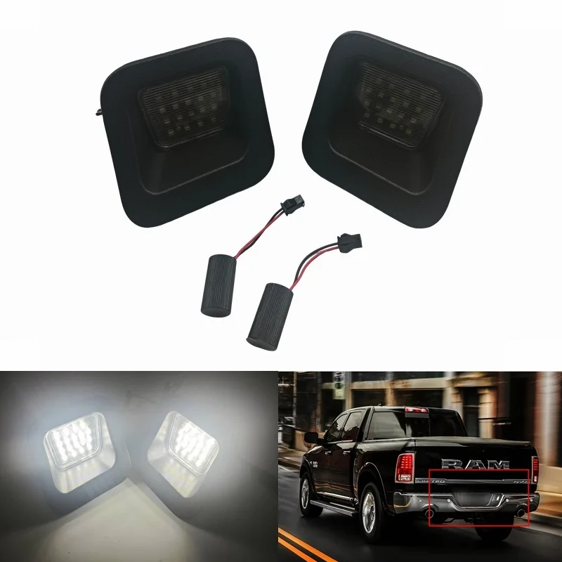 

2X White Canbus Auto Parts for 2003-2018 Dodge RAM 1500 2500 3500 Classic Car-Styling Rear Led Number License Plate Light Lamps